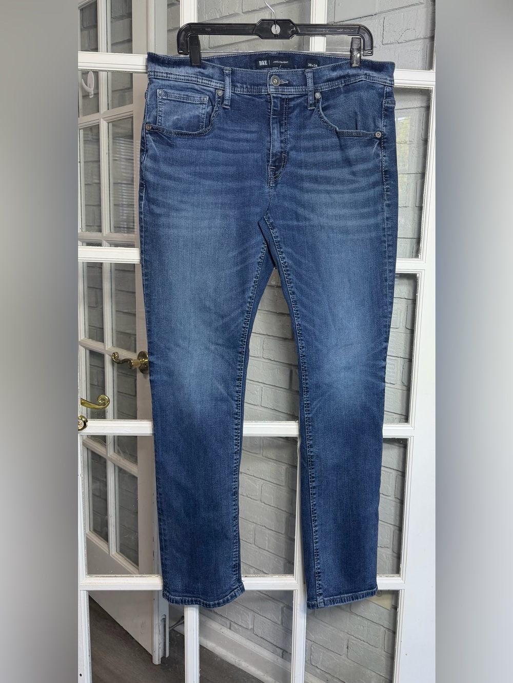 BKE Buckle Jake Straight Jeans s36x34 Mens Blue Stretch Denim 5 Pockets